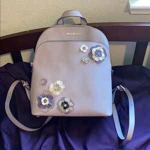 Michael Kors backpack purse in purple and gray